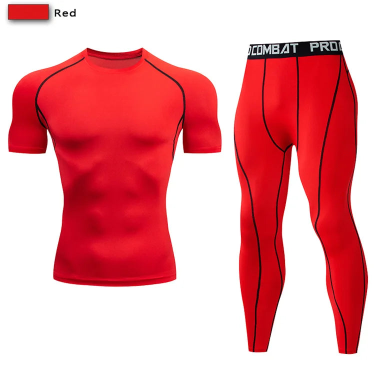 2PCS Men's Compression Sportswear Set – Gym & Fitness Tracksuit