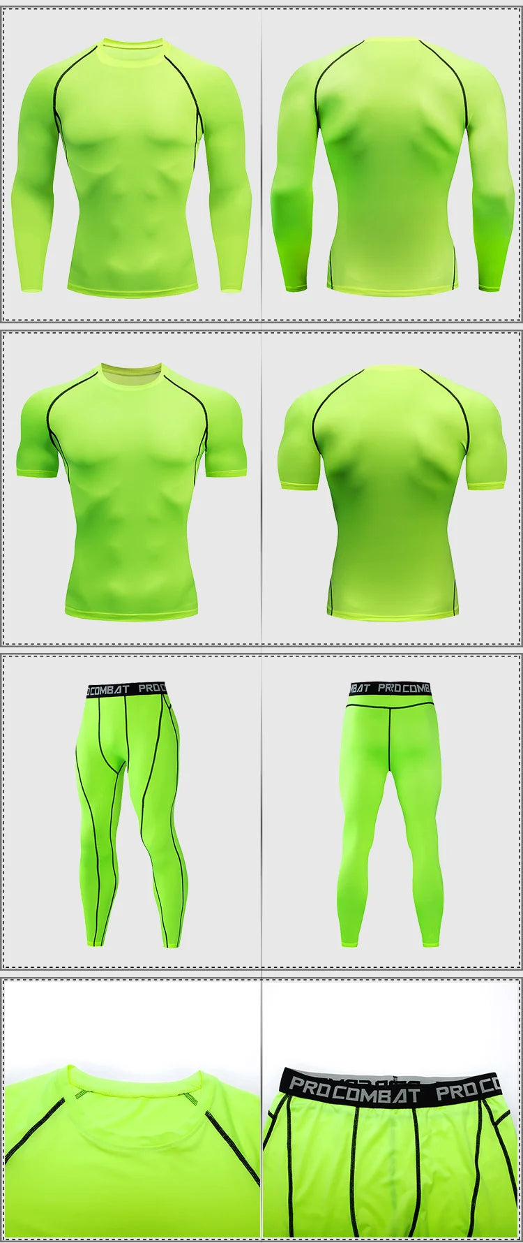 2PCS Men's Compression Sportswear Set – Gym & Fitness Tracksuit