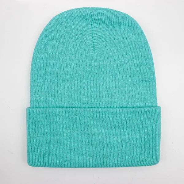 Solid Unisex Beanie - Warm Knitted Winter Skull Cap