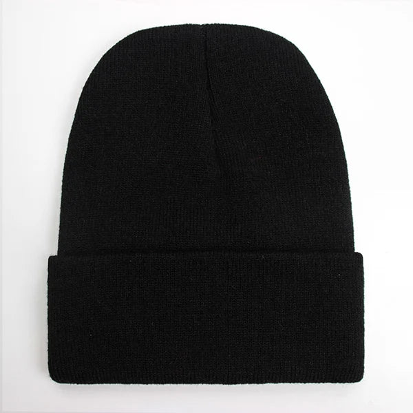 Solid Unisex Beanie - Warm Knitted Winter Skull Cap