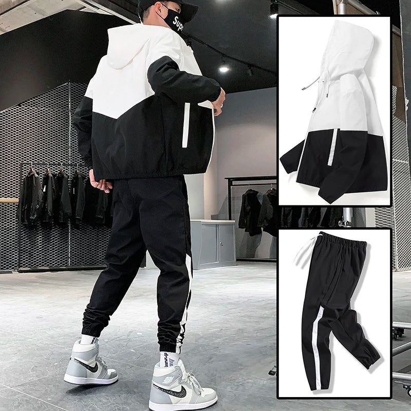 2025 Men's Tracksuit – Casual Joggers & Hooded Sportswear Set