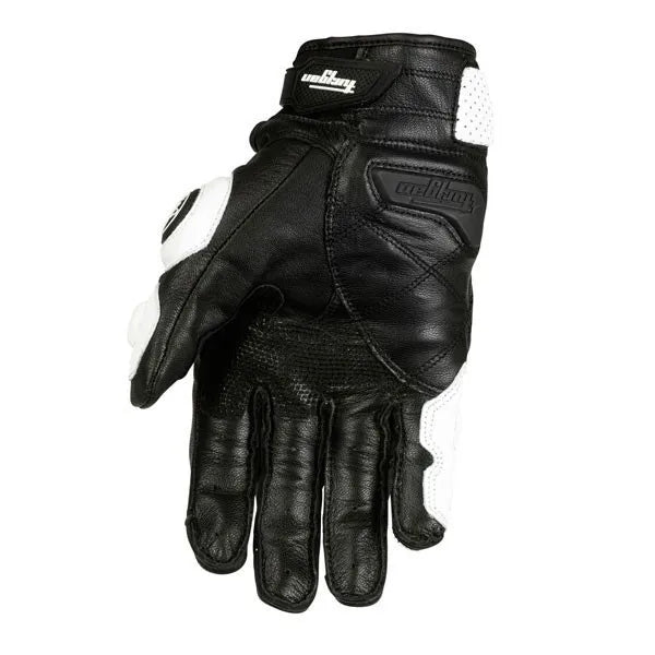 Motorcycle Gloves Black Racing Genuine Leather: