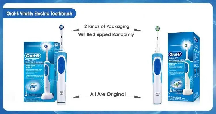 Oral B Rechargeable Electric Toothbrush Vitality Oral Hygiene Precian Clean Toothbrushes Rotating 3D White Teeth Whitening Brush