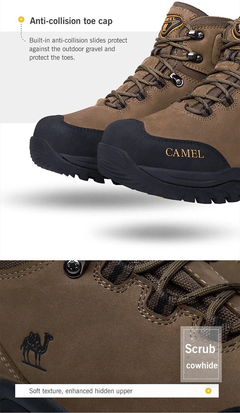 GOLDEN CAMEL Waterproof Tactical Hiking Boots – High-Top Outdoor Shoes