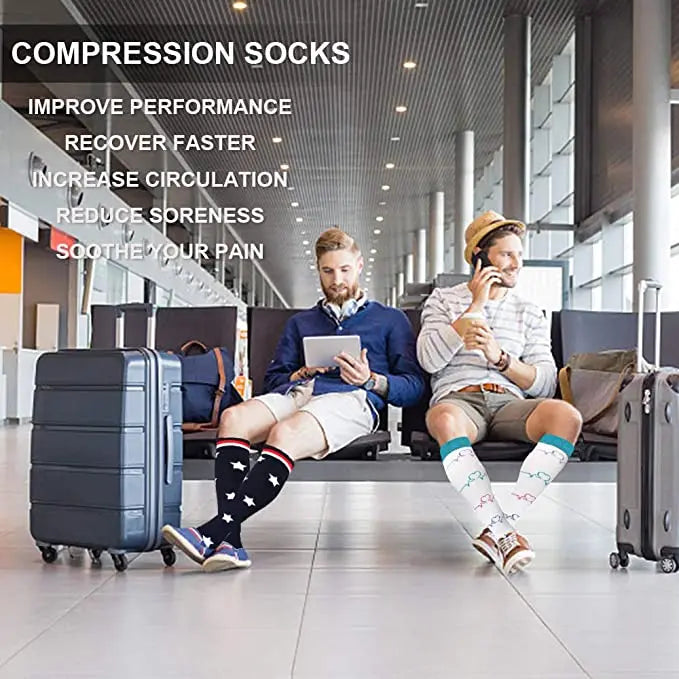 Unisex 20-30 mmHg Compression Cycling & Sports Socks