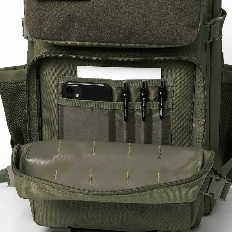 QT&QY 50L Tactical Backpack – MOLLE Survival Rucksack with Bottle Holder