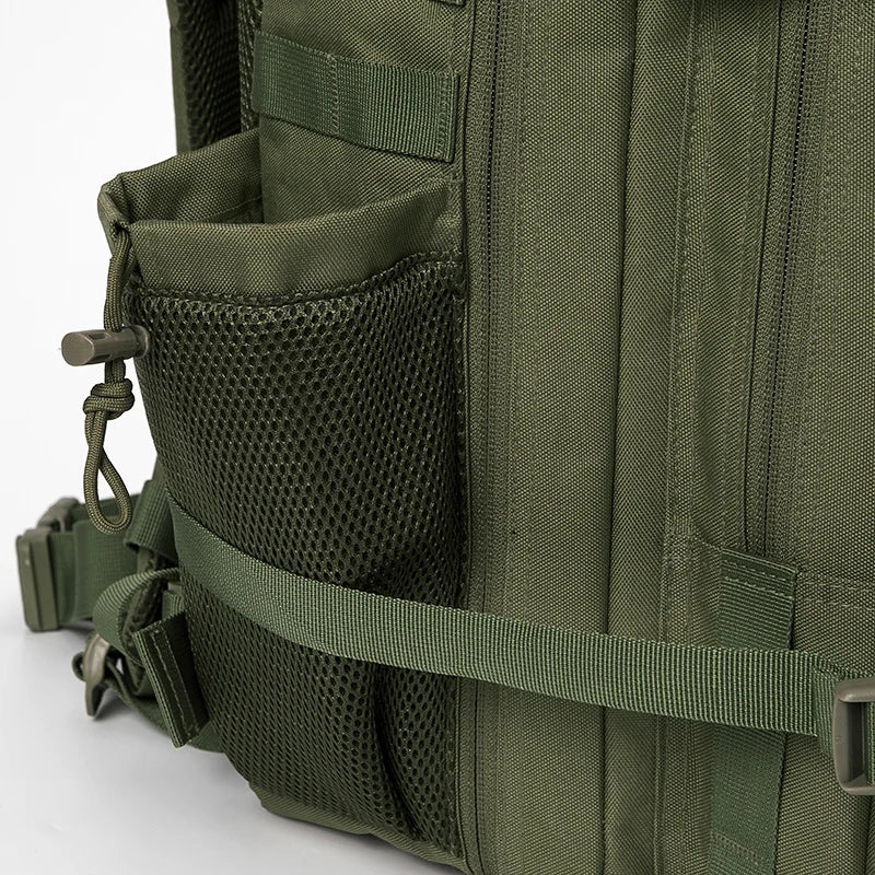 QT&QY 50L Tactical Backpack – MOLLE Survival Rucksack with Bottle Holder
