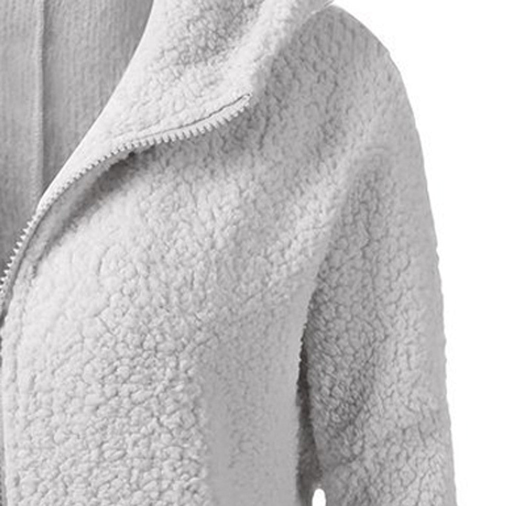 Fleece Hooded Winter Jacket – Warm, Windproof, Zip-Up Overcoat