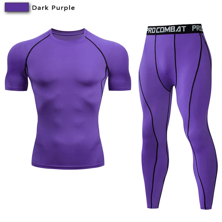 2pcs Men's Compression Sportswear Suit - Gym Tight Yoga Set