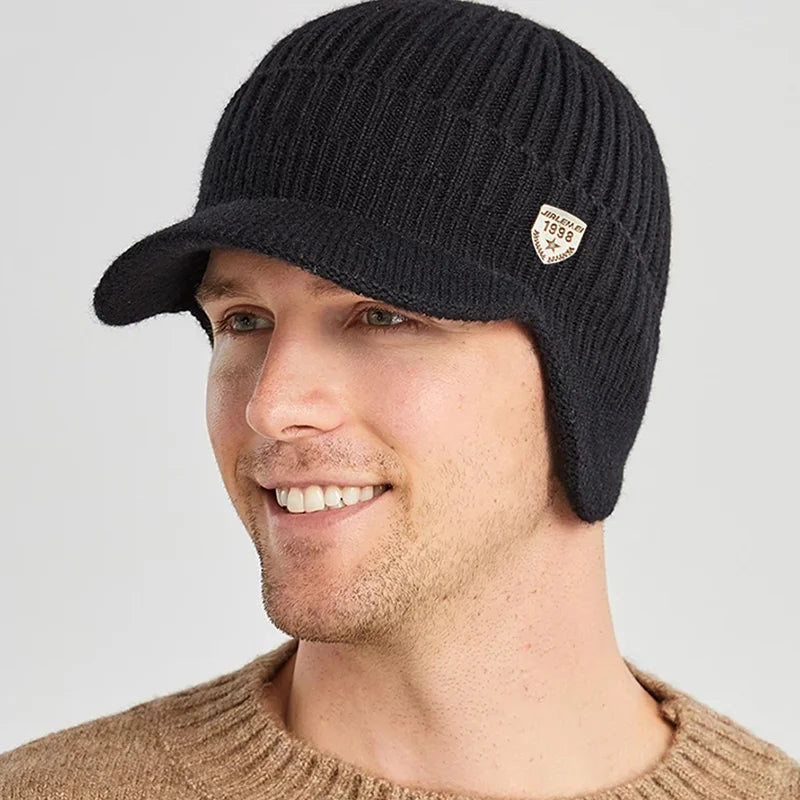 Men's Winter Knitted Hat with Ear Protection: