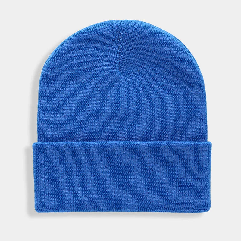 Solid Unisex Beanie - Warm Knitted Winter Skull Cap