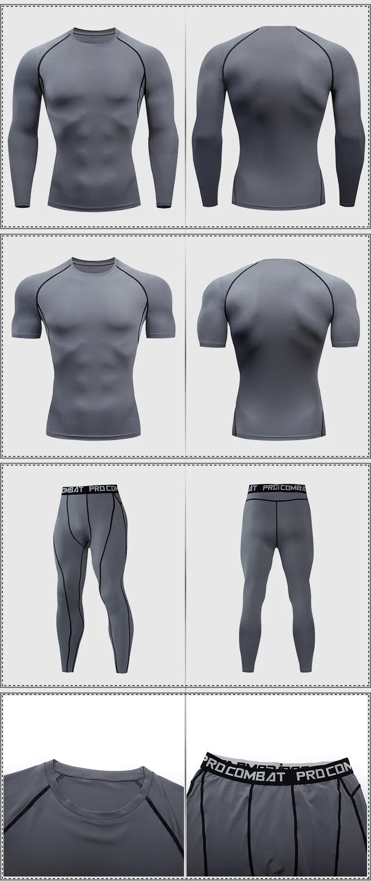 2PCS Men's Compression Sportswear Set – Gym & Fitness Tracksuit