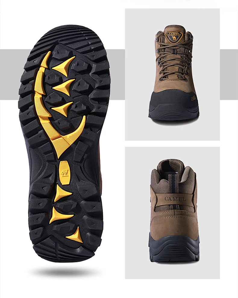 GOLDEN CAMEL Waterproof Tactical Hiking Boots – High-Top Outdoor Shoes