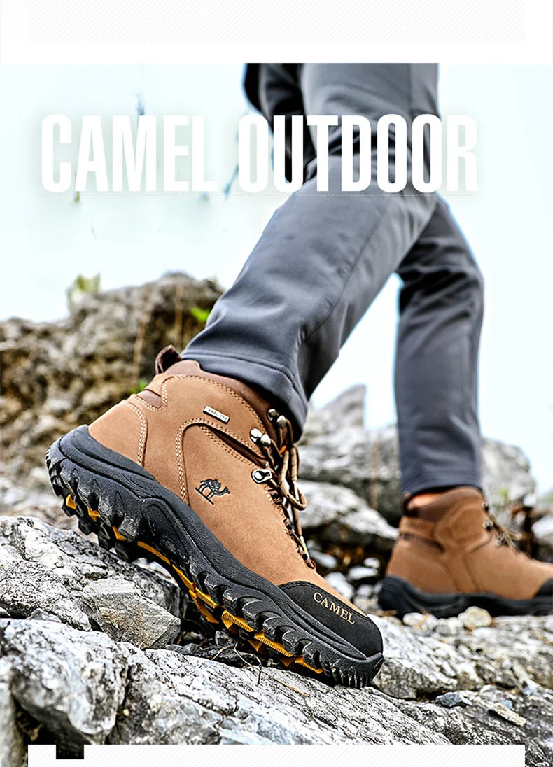 GOLDEN CAMEL Waterproof Tactical Hiking Boots – High-Top Outdoor Shoes