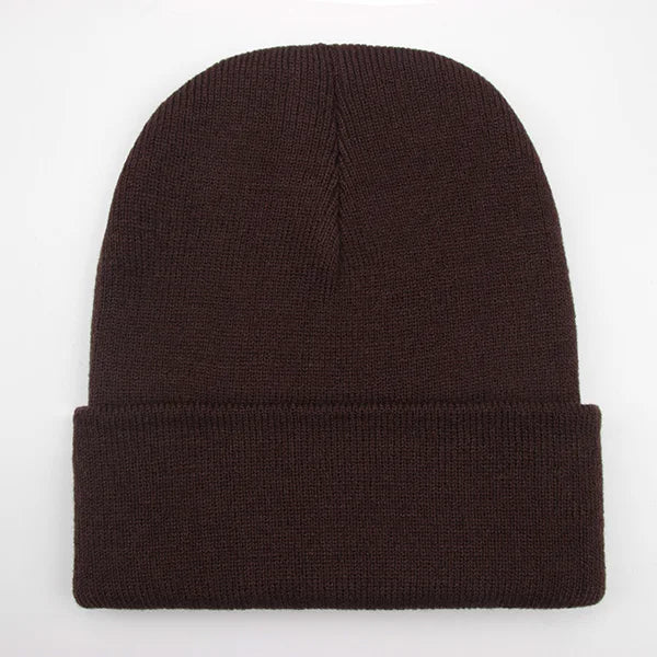 Solid Unisex Beanie - Warm Knitted Winter Skull Cap