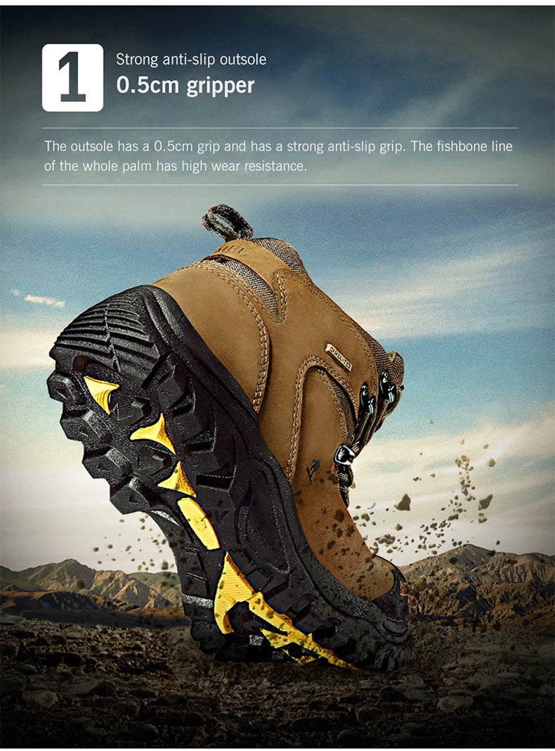 GOLDEN CAMEL Waterproof Tactical Hiking Boots – High-Top Outdoor Shoes