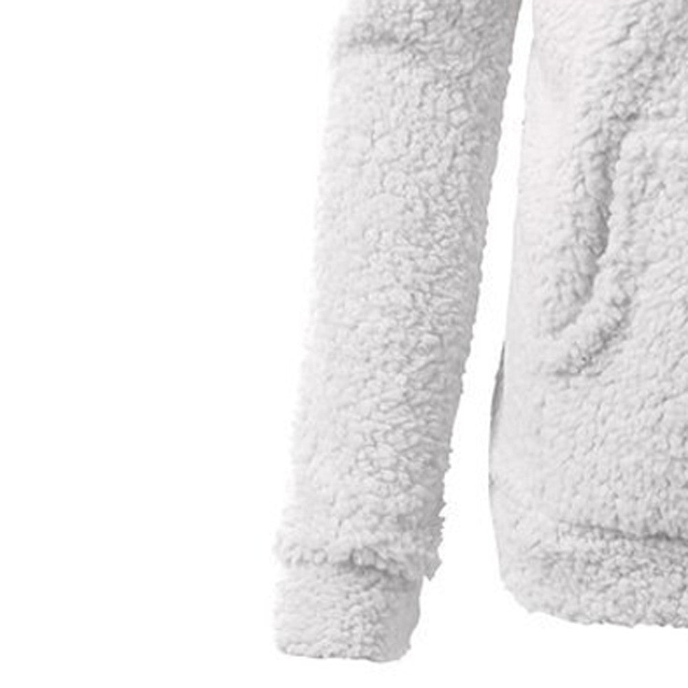 Fleece Hooded Winter Jacket – Warm, Windproof, Zip-Up Overcoat