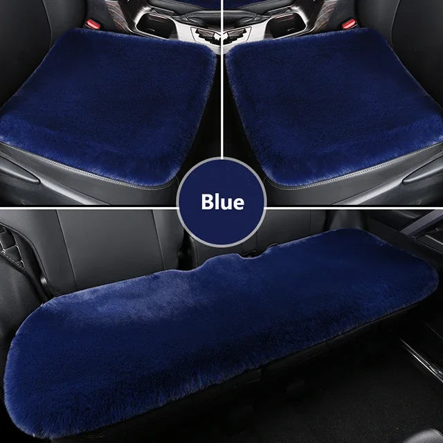 Winter Plush Rabbit Fur Car Seat Cushion – Ultra-Soft & Warm