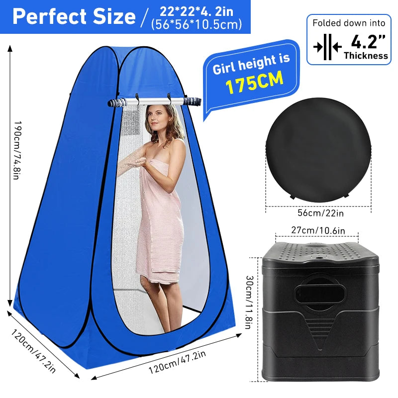 WESTTUNE Portable Toilet with Pop-Up Privacy Tent – Camping Shower & Changing