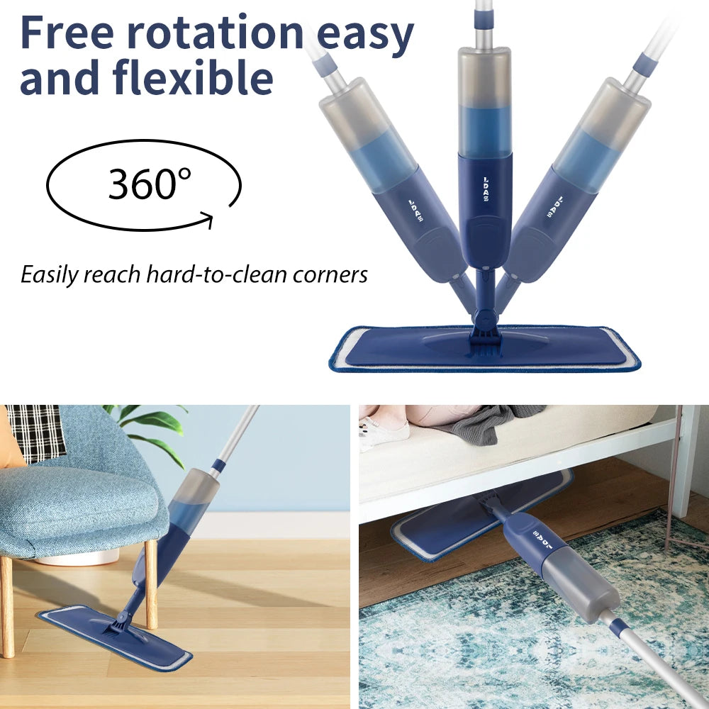DARIS Spray Mop – 500ml Bottle, 3 Microfiber Pads, Wet & Dry Floor Cleaning Mop
