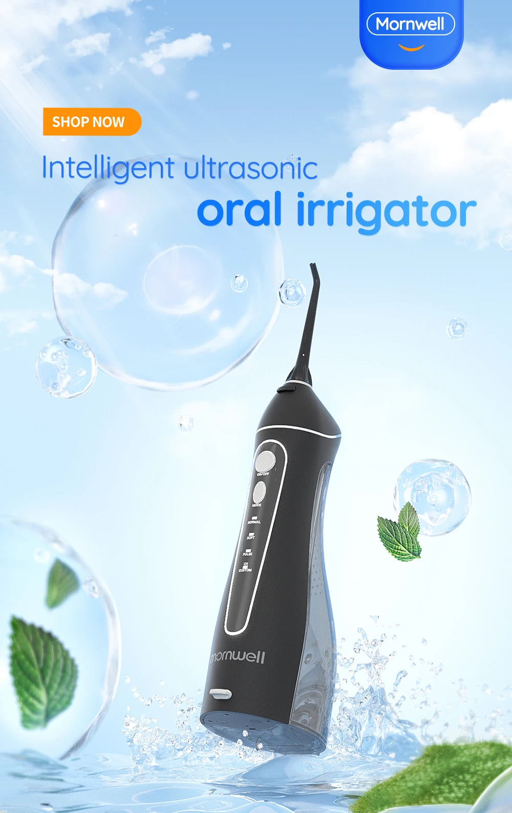 Mornwell Portable Oral Irrigator F18 Water Flosser: