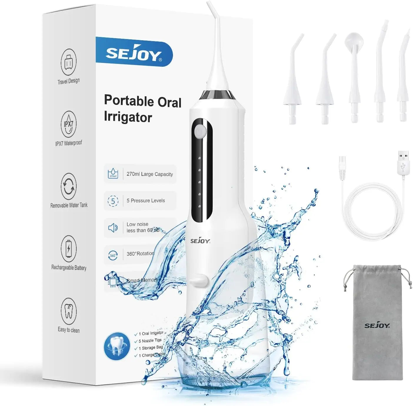 Sejoy Cordless Electric Water Flosser: