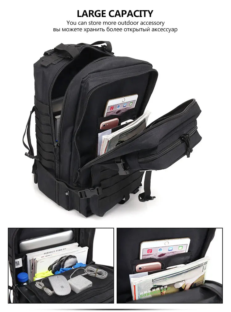 25L/35L/50L Tactical Backpack – Waterproof Outdoor Rucksack for Men