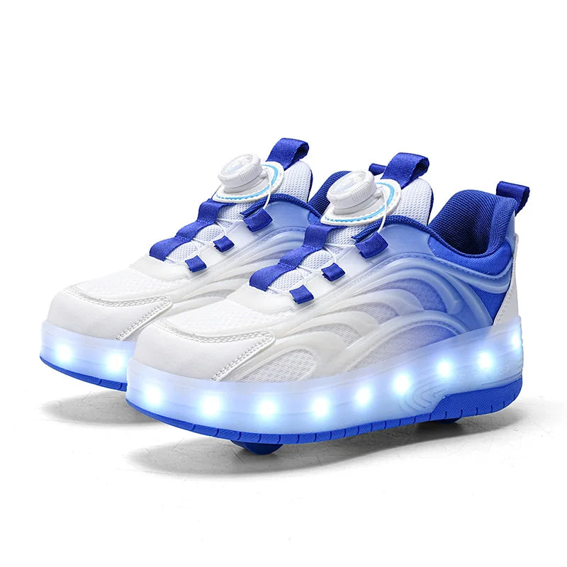 LED Light Roller Skate Shoes for Kids – Glowing Sneakers