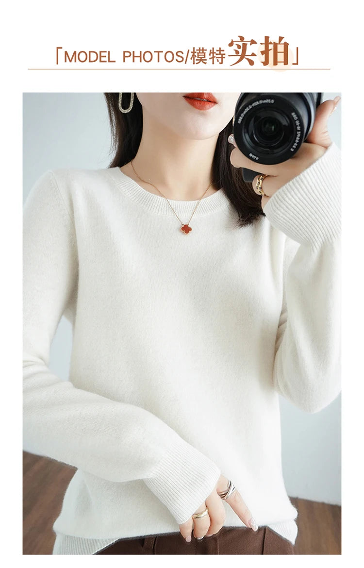 Autumn and Winter Cashmere Sweater for Women: