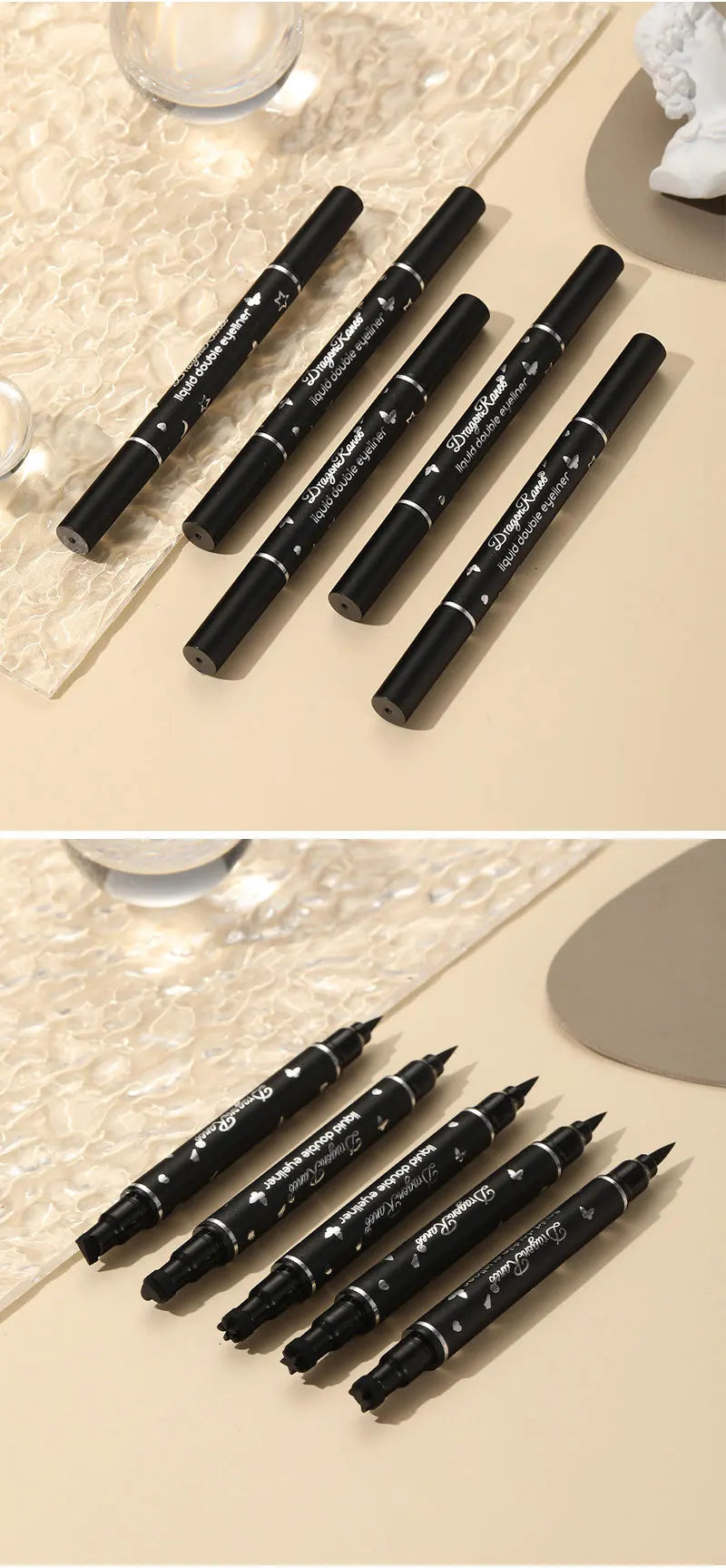2-in-1 Butterfly & Star Stamp Eyeliner Pen – Waterproof & Long-Lasting