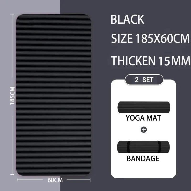 15MM Thick Non-Slip Yoga Mat – High-Density Fitness Support