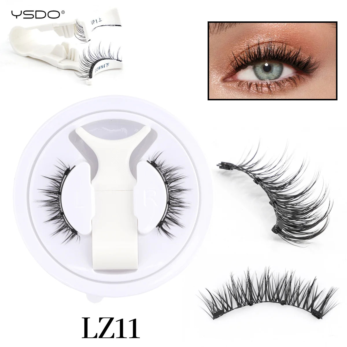 1 Pair Magnetic 3D Lashes – No Glue, Reusable, Handmade