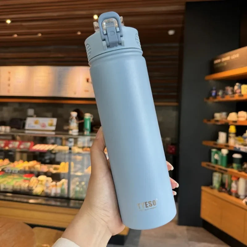 Stainless Steel Thermos Bottle with Straw – 600ml/750ml