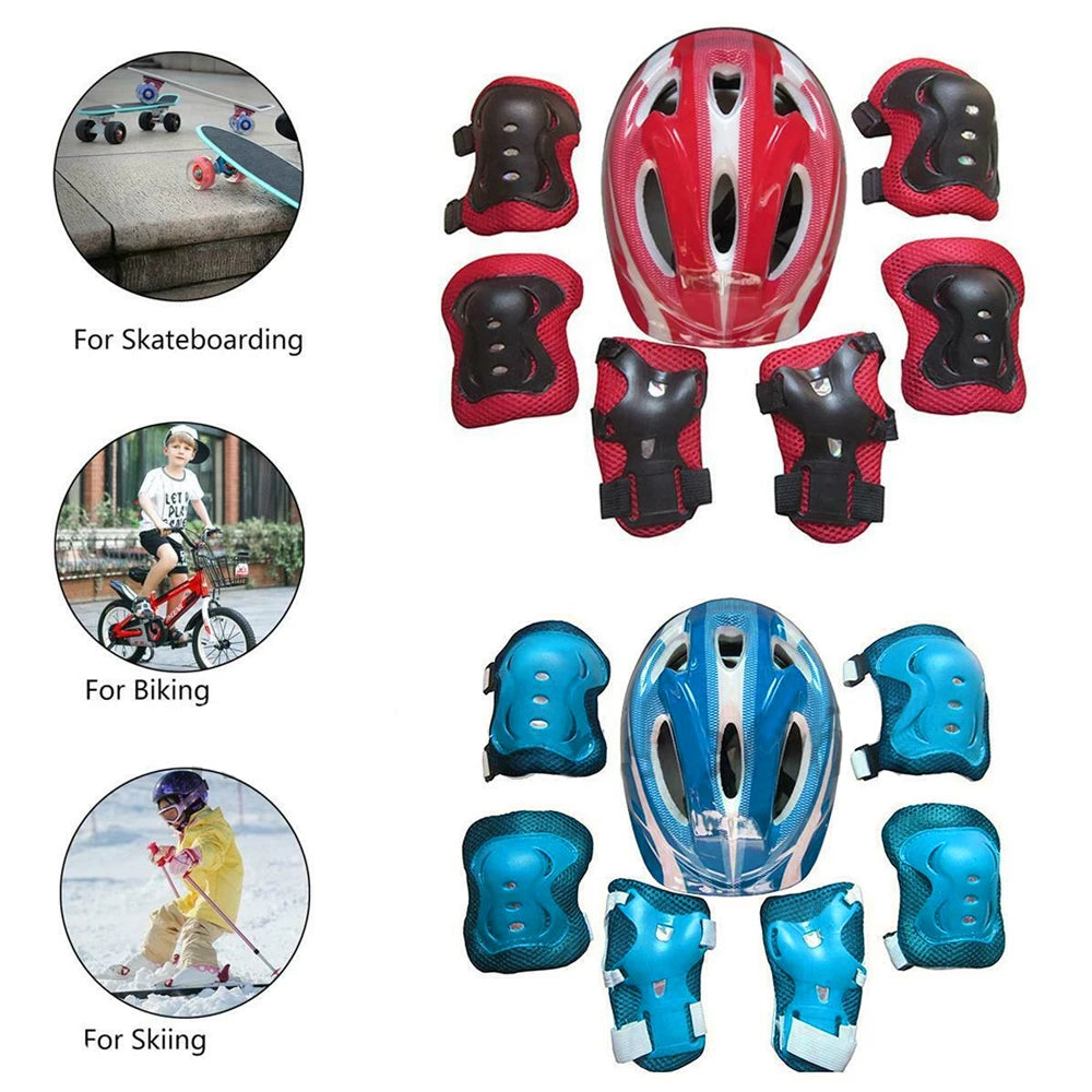 7PCS Kids Protective Gear Set – Knee & Elbow Pads with Wrist Guards