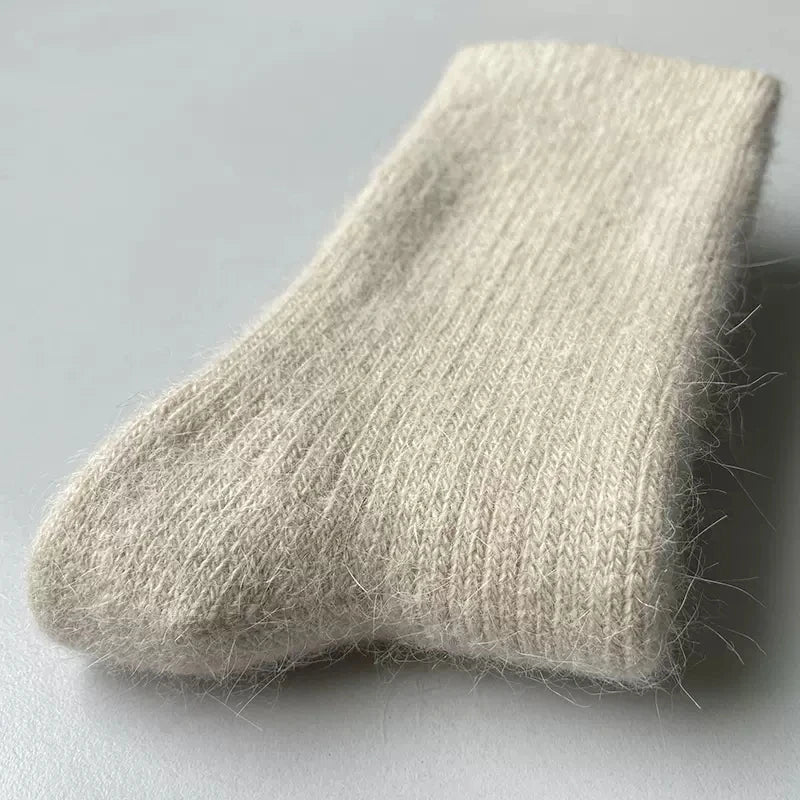 Wool Socks women's female Winter Warm Women Socks Super Thicker Solid Sheep Wool Against Cold Snow Thermal Socks Soft  1 Pairs