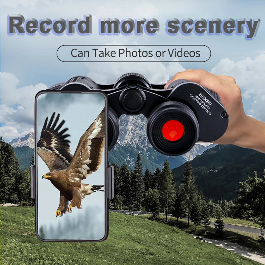 80x80 HD Professional Binoculars – High-Power Portable Optics for Outdoors