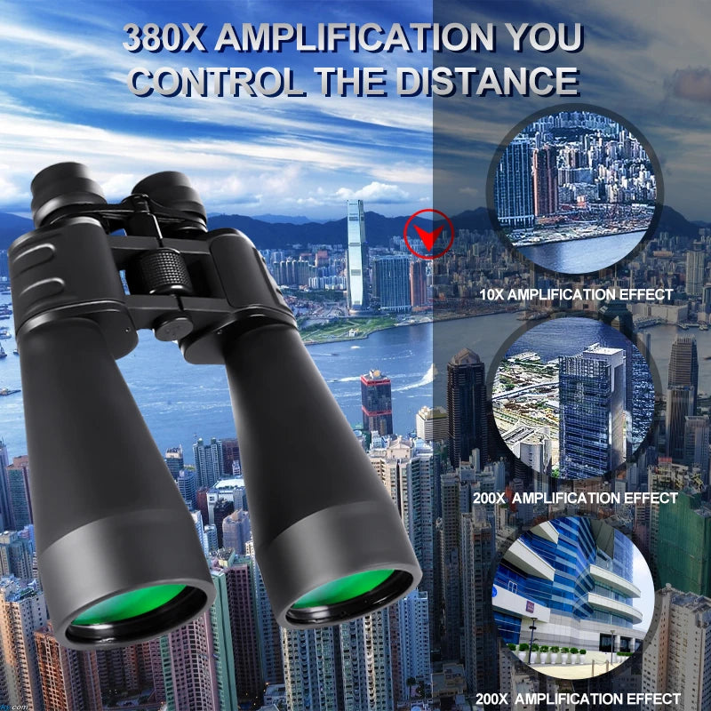 10-380x100 Zoom HD Monocular – Long Range BAK4 Telescope for Hunting & Travel