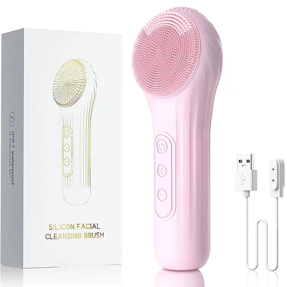 Sonic Waterproof Facial Cleansing Brush – Rechargeable & Exfoliating