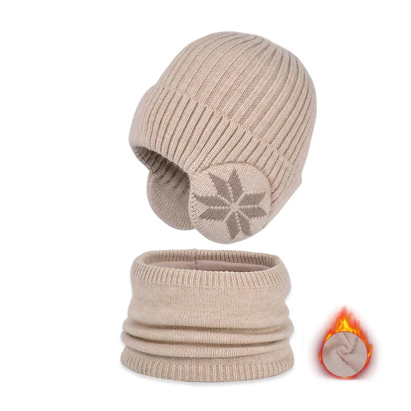 2-Piece Knitted Children Winter Hat & Scarf Set: