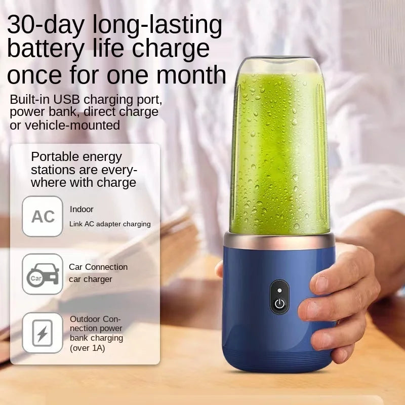 Portable 6-Blade USB Juicer – Mini Electric Blender