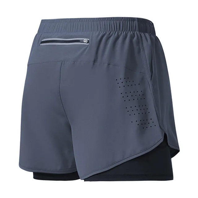 Quick-Dry Double-Layer Running Shorts