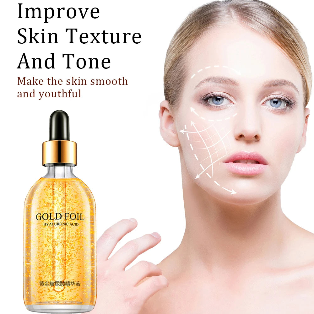 100ml 24K Gold Hyaluronic Acid Face Serum – Anti-Aging & Whitening Essence