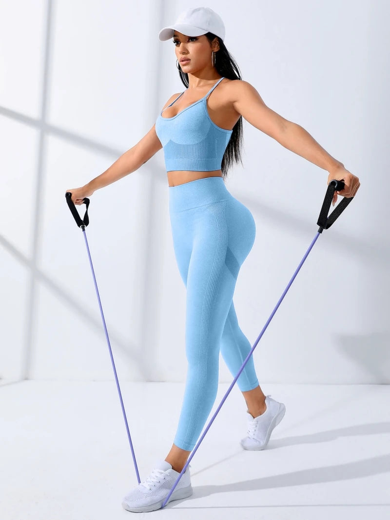 Women's Seamless Yoga Set – Stretch Sports Bra & Leggings