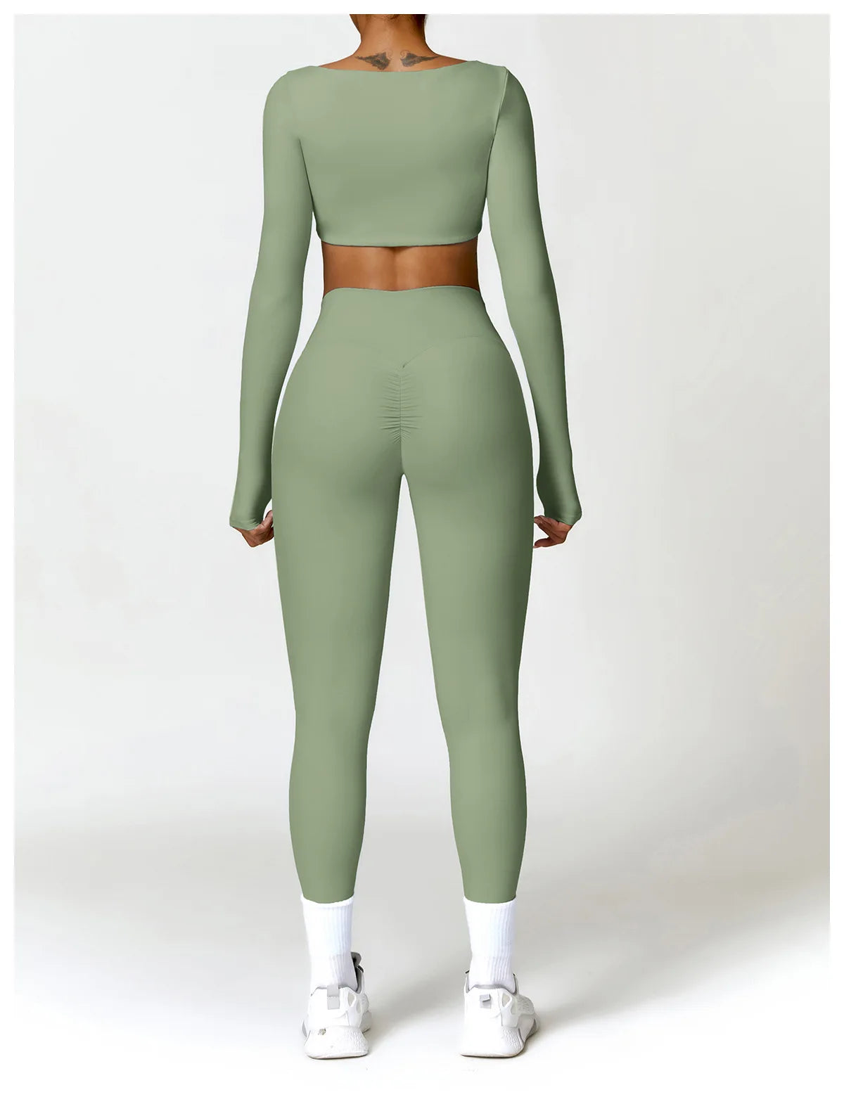 Women's 2PCS Quick-Dry Yoga Set – Long Sleeve Sports Shirt & Leggings