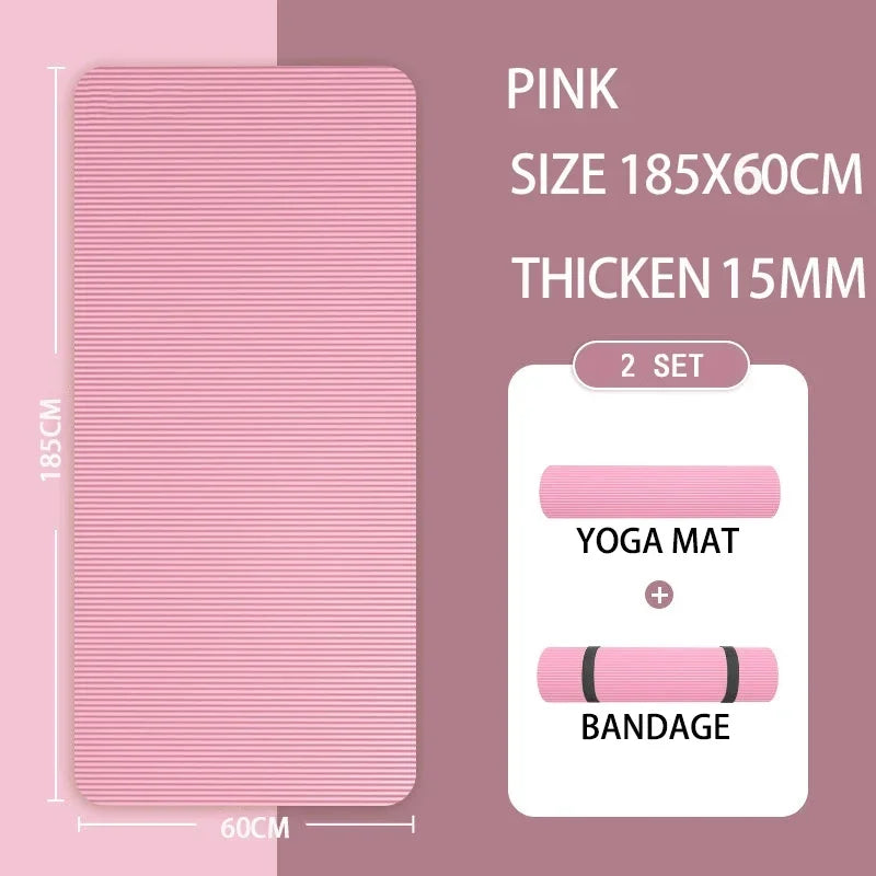 15MM Thick Non-Slip Yoga Mat – High-Density Fitness Support