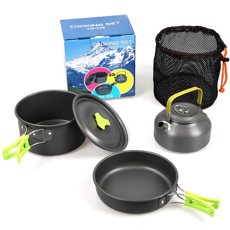 Camping Cookware Kit – Lightweight Aluminum Outdoor Cooking Set