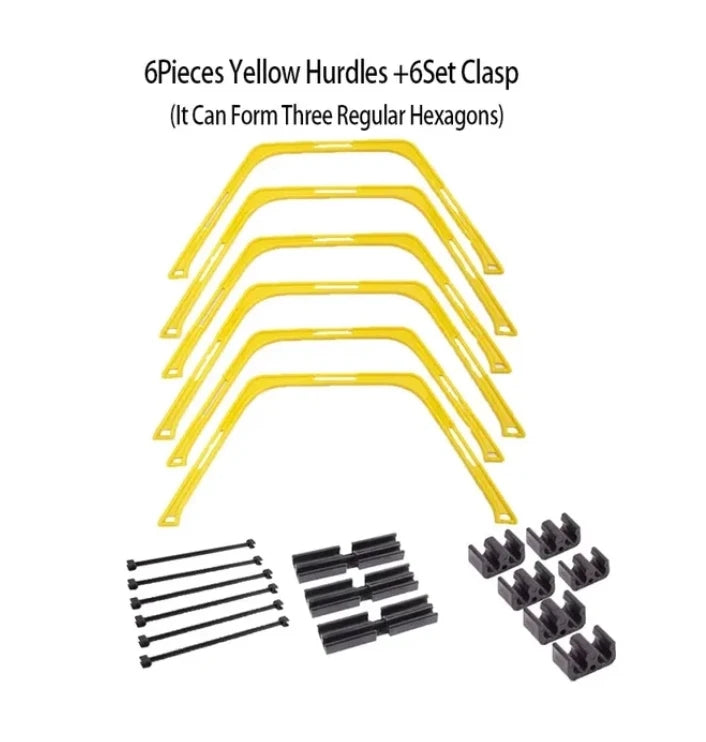 6Pcs Agility Hurdles Set – Football & Soccer Footwork Training Rings