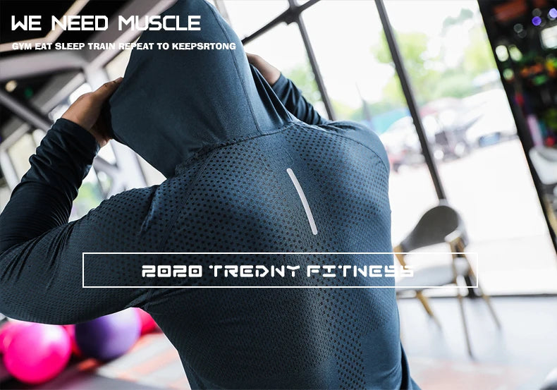Men's Fitness Tracksuit – Hooded Gym Sweatshirt & Joggers