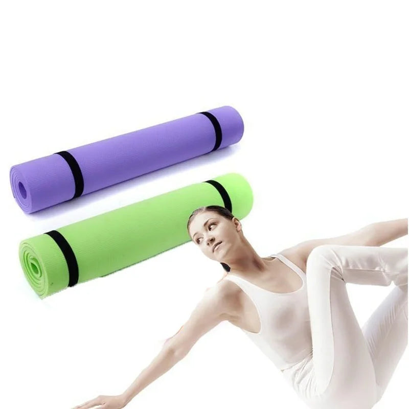 4MM Thick 173cmX61cm Yoga Mats Non-slip Exercise Mat Fitness Tasteless Pilates Workout Gym Mats with Bandage Sports Fitness