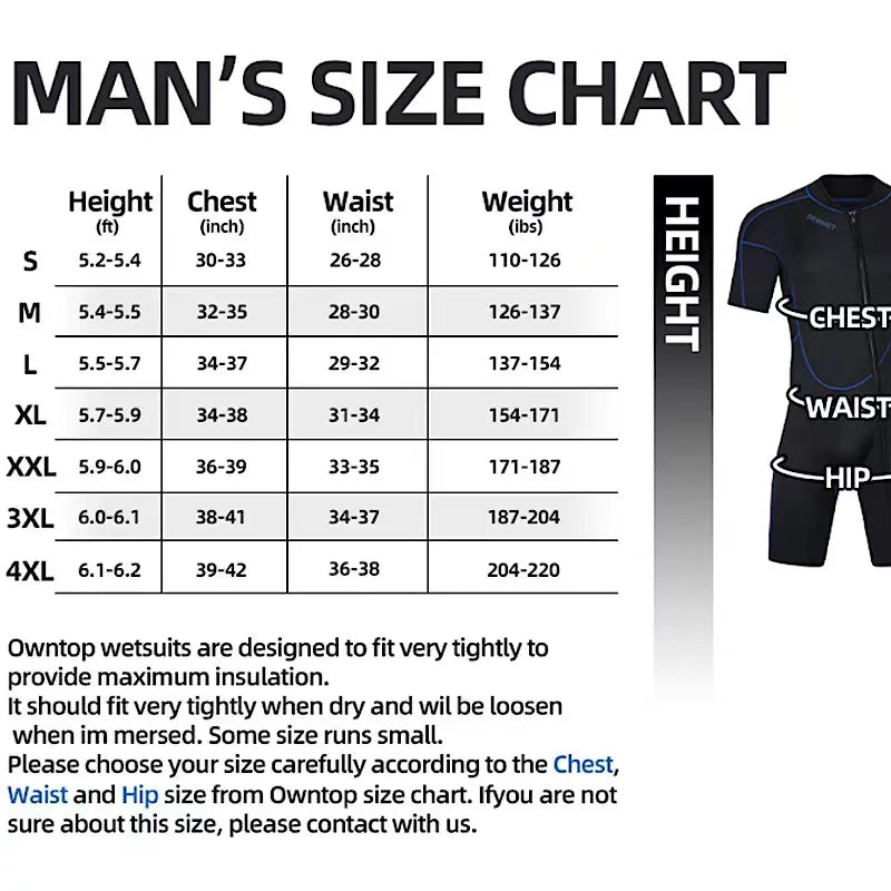 DEMMET 1.5mm Short Sleeve Neoprene Wetsuit for Men & Women